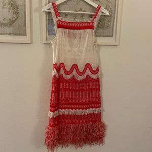 Jonathan Simkhai Scaffold Dress Red and White